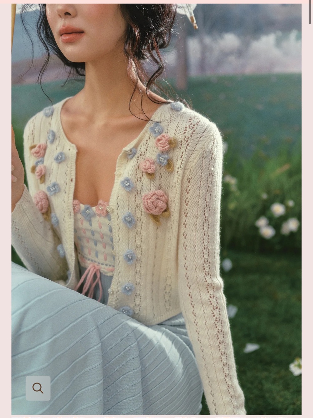 Lacemade Rose tide knit cardigan